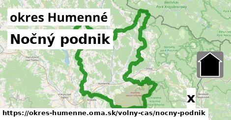 Nočný podnik, okres Humenné