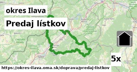 Predaj lístkov, okres Ilava