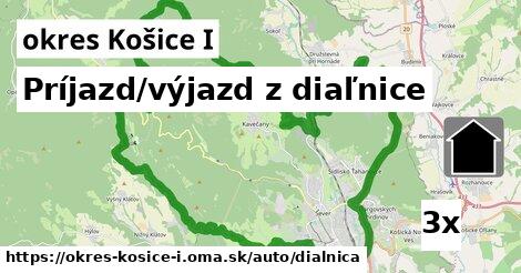 Príjazd/výjazd z diaľnice, okres Košice I