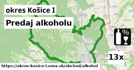 Predaj alkoholu, okres Košice I