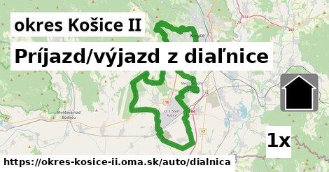 Príjazd/výjazd z diaľnice, okres Košice II