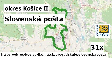 Slovenská pošta, okres Košice II