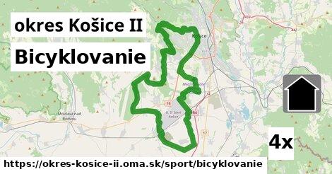 Bicyklovanie, okres Košice II