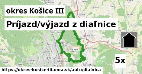 Príjazd/výjazd z diaľnice, okres Košice III