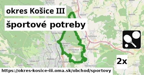 športové potreby, okres Košice III