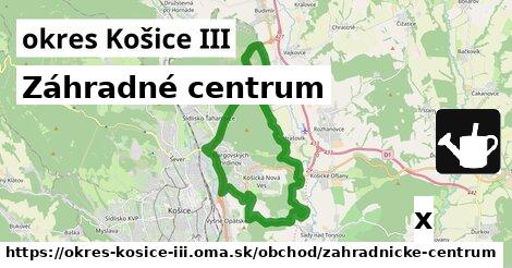 Záhradné centrum, okres Košice III