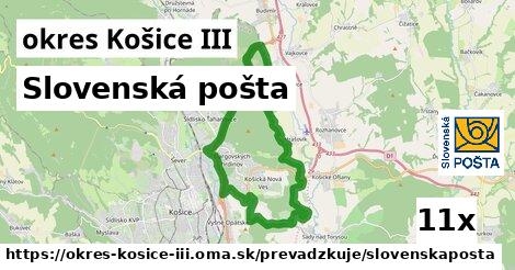 Slovenská pošta, okres Košice III