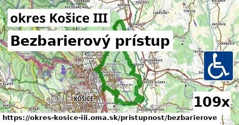 Bezbarierový prístup, okres Košice III