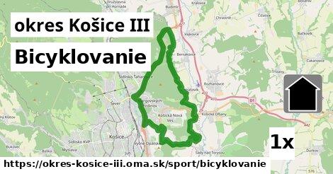 Bicyklovanie, okres Košice III