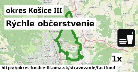 Rýchle občerstvenie, okres Košice III