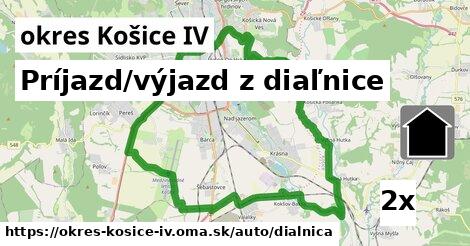 Príjazd/výjazd z diaľnice, okres Košice IV