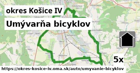 Umývarňa bicyklov, okres Košice IV