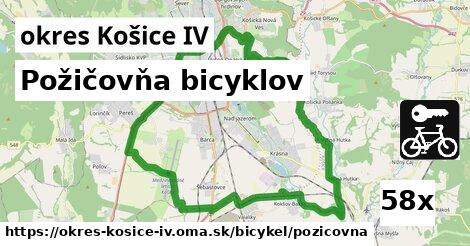 Požičovňa bicyklov, okres Košice IV
