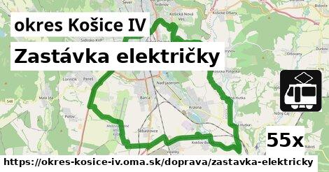 Zastávka električky, okres Košice IV