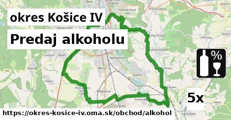 Predaj alkoholu, okres Košice IV