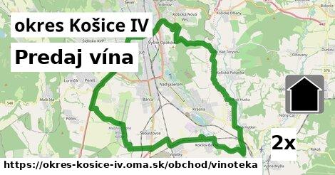 Predaj vína, okres Košice IV