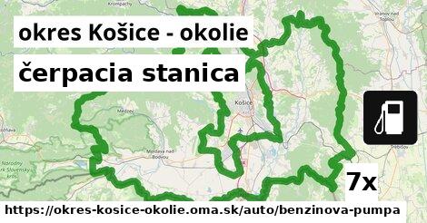 čerpacia stanica, okres Košice - okolie