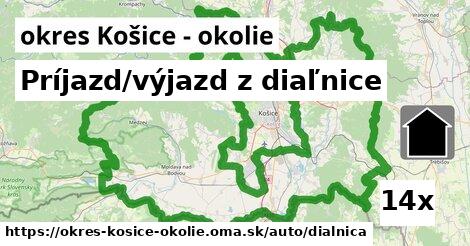 Príjazd/výjazd z diaľnice, okres Košice - okolie
