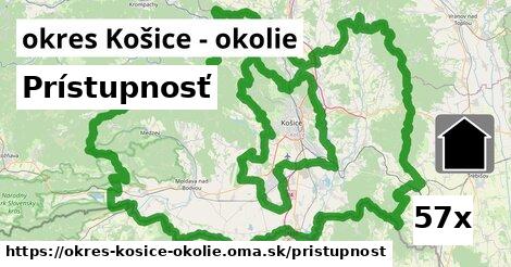 prístupnosť v okres Košice - okolie