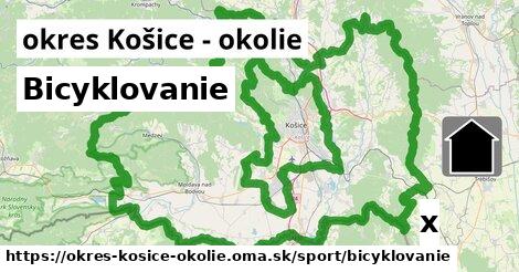 Bicyklovanie, okres Košice - okolie