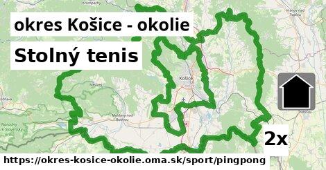 Stolný tenis, okres Košice - okolie