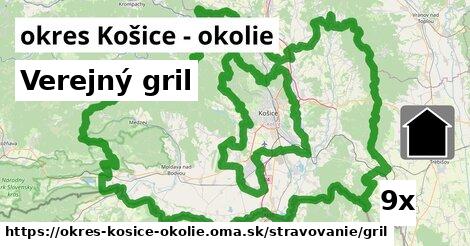 Verejný gril, okres Košice - okolie