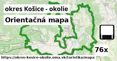 Orientačná mapa, okres Košice - okolie