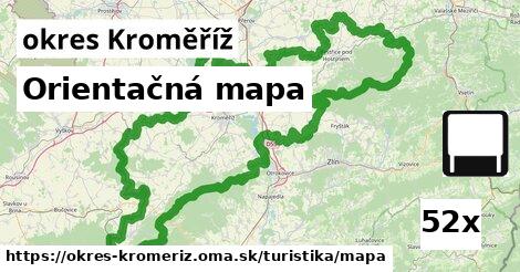 Orientačná mapa, okres Kroměříž
