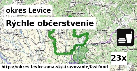 Rýchle občerstvenie, okres Levice