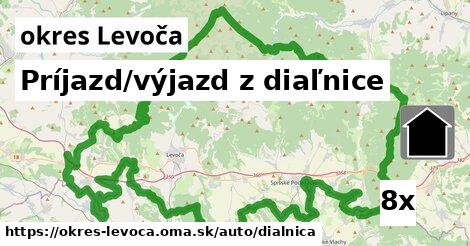 Príjazd/výjazd z diaľnice, okres Levoča