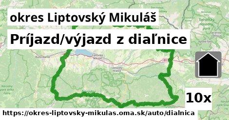 Príjazd/výjazd z diaľnice, okres Liptovský Mikuláš