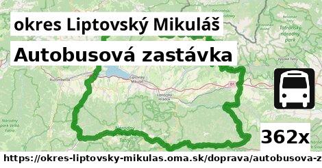 autobusová zastávka v okres Liptovský Mikuláš