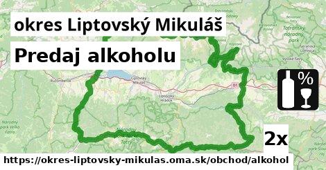 Predaj alkoholu, okres Liptovský Mikuláš