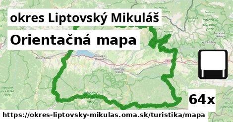 Orientačná mapa, okres Liptovský Mikuláš