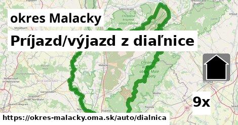 Príjazd/výjazd z diaľnice, okres Malacky