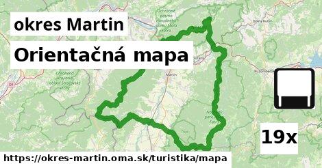 Orientačná mapa, okres Martin
