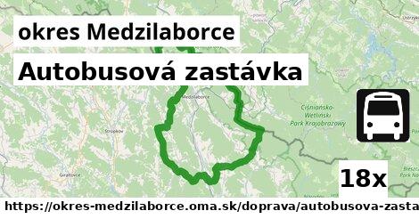 Autobusová zastávka, okres Medzilaborce