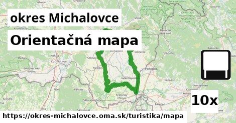 Orientačná mapa, okres Michalovce