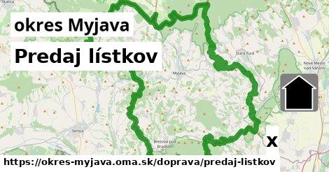 Predaj lístkov, okres Myjava