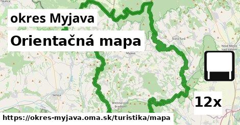 Orientačná mapa, okres Myjava