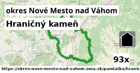 hraničný kameň v okres Nové Mesto nad Váhom