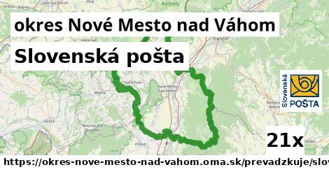Slovenská pošta, okres Nové Mesto nad Váhom