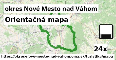 Orientačná mapa, okres Nové Mesto nad Váhom