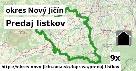 Predaj lístkov, okres Nový Jičín