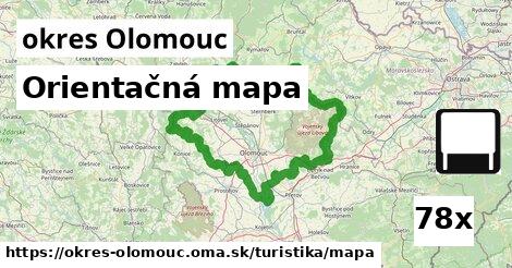 Orientačná mapa, okres Olomouc