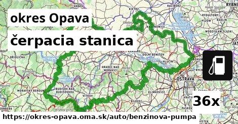 čerpacia stanica, okres Opava