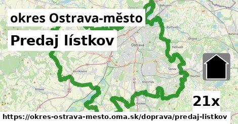 Predaj lístkov, okres Ostrava-město