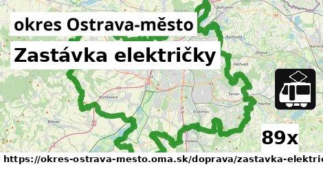 Zastávka električky, okres Ostrava-město