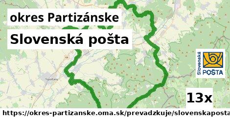 Slovenská pošta, okres Partizánske