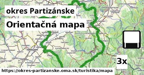 Orientačná mapa, okres Partizánske